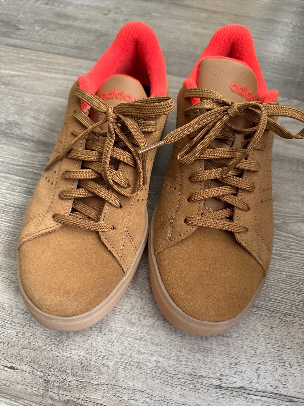 Adidas Men's Casual Brown Suede Sneakers with orange Lining